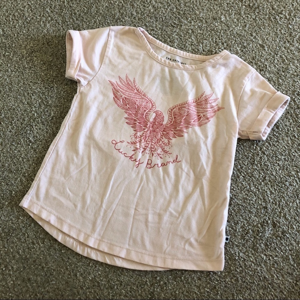 Lucky Brand pink eagle boho short sleeve graphic tee in size XS